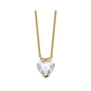 3.00 Carat (ctw VS,F) Lab-Grown Diamond Solitaire Heart Necklace 14K Gold